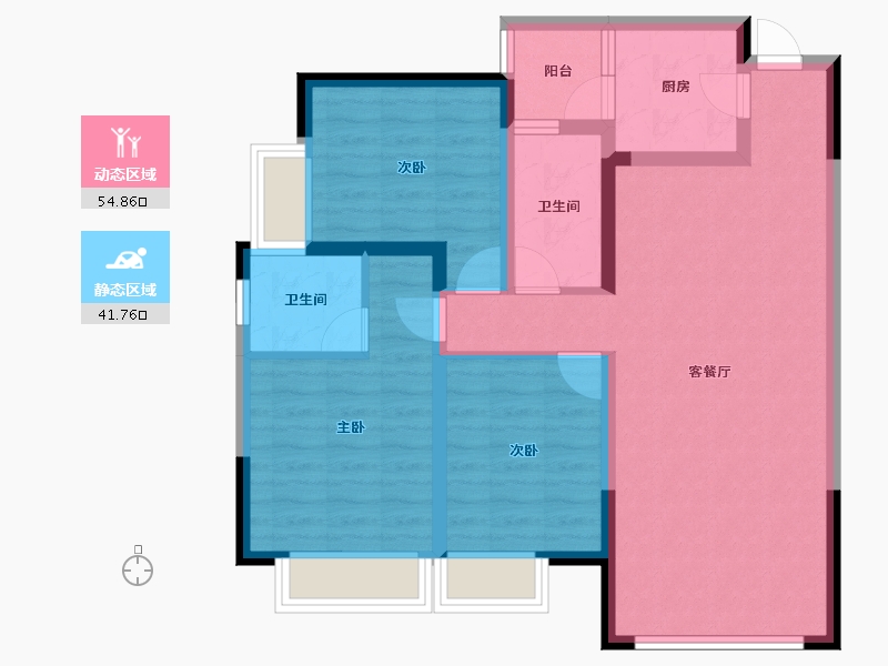 四川省-成都市-中环TOD十里风和-85.58-户型库-动静分区