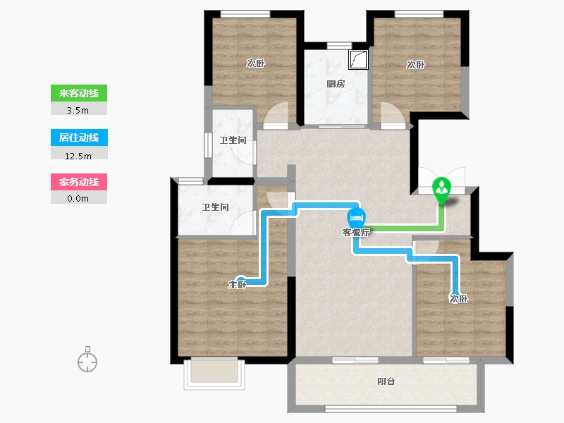 江苏省-徐州市-金泰悦城-98.40-户型库-动静线