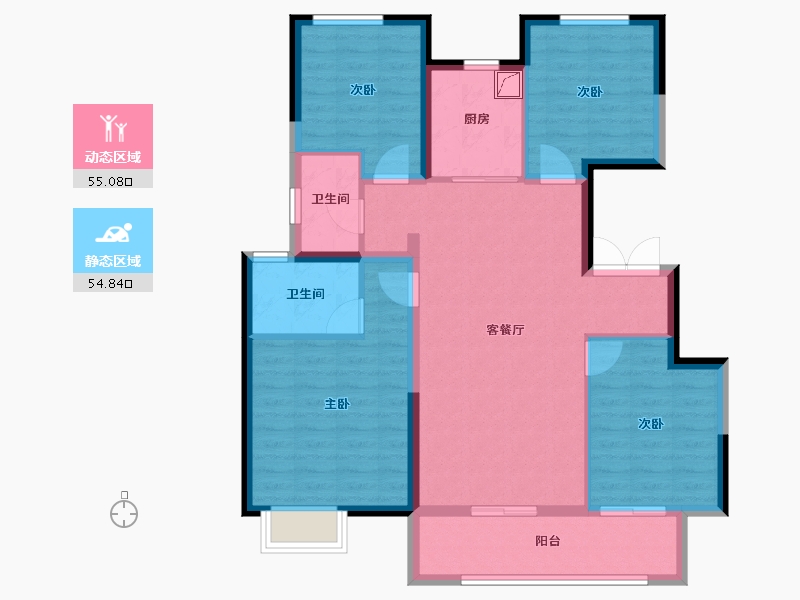 江苏省-徐州市-金泰悦城-98.40-户型库-动静分区