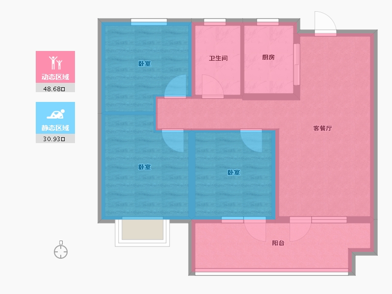 山东省-青岛市-和达智慧生态城-70.40-户型库-动静分区