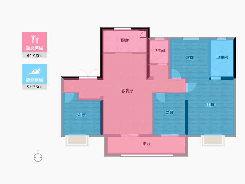 江苏省-徐州市-金泰悦城-104.00-户型库-动静分区