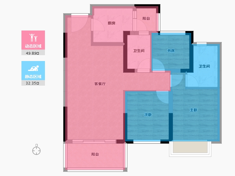 四川省-成都市-城投锦澜悦山-72.45-户型库-动静分区