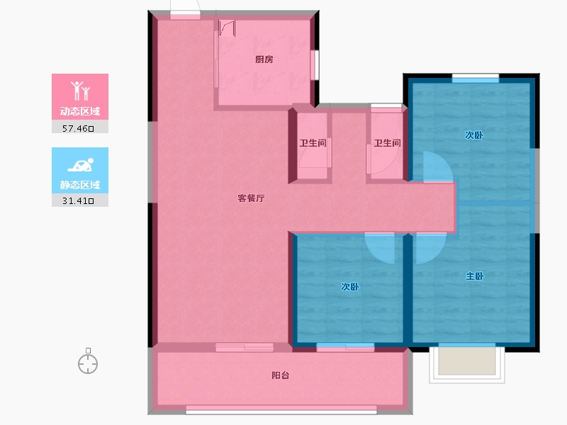 安徽省-蚌埠市-荣盛兰凌御府-79.00-户型库-动静分区