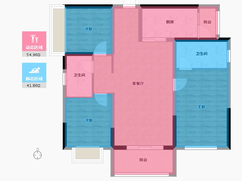 四川省-成都市-首开龙湖景粼玖序-86.14-户型库-动静分区