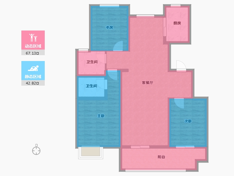 江苏省-徐州市-睢宁东城名郡-97.94-户型库-动静分区