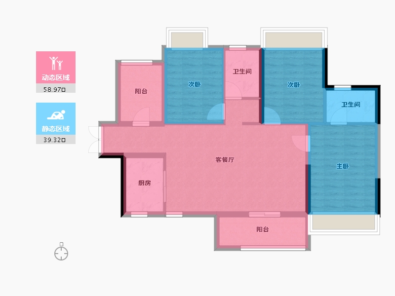 四川省-成都市-越秀亲爱里-87.97-户型库-动静分区