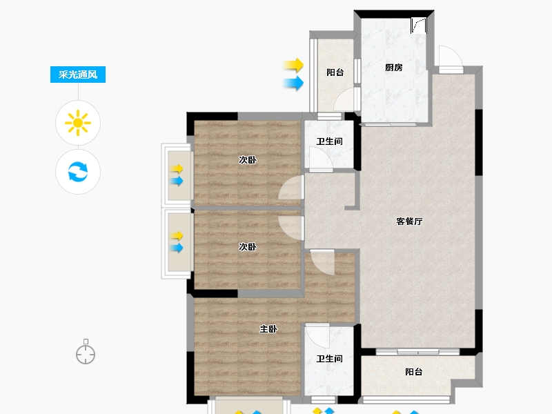 湖南省-长沙市-南山十里天池-101.00-户型库-采光通风