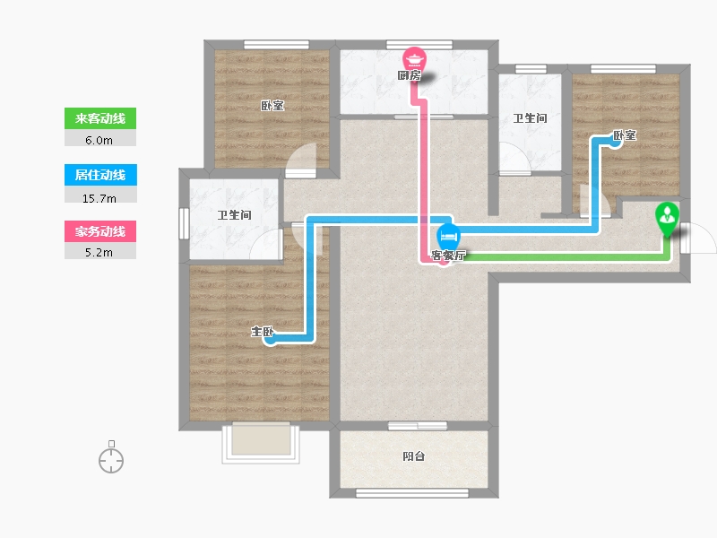 江苏省-徐州市-金鹏学府-95.21-户型库-动静线