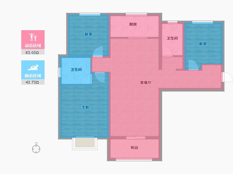 江苏省-徐州市-金鹏学府-95.21-户型库-动静分区