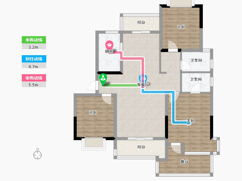 湖北省-武汉市-武汉中国健康谷-105.41-户型库-动静线