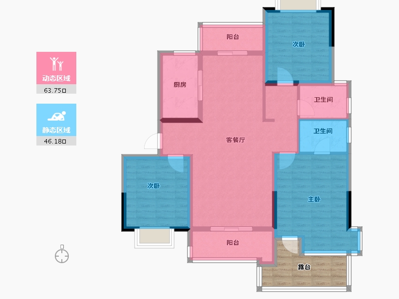 湖北省-武汉市-武汉中国健康谷-105.41-户型库-动静分区