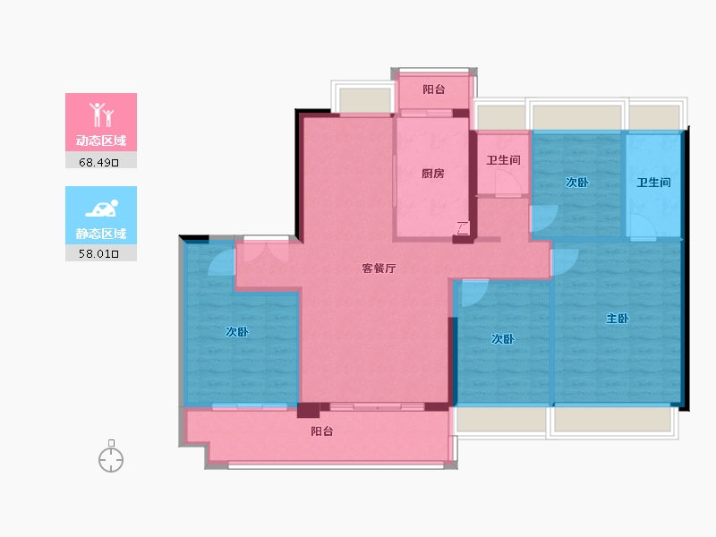 广东省-江门市-美的樾山府-115.22-户型库-动静分区