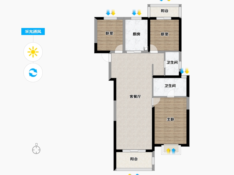 湖北省-武汉市-中建星光城-99.21-户型库-采光通风