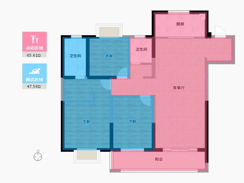 江苏省-无锡市-海尔产城创翡翠文华-101.20-户型库-动静分区