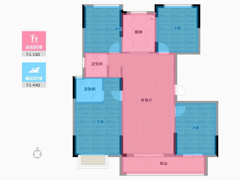 浙江省-金华市-铭扬华府-92.00-户型库-动静分区