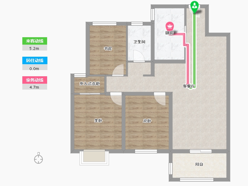 江苏省-徐州市-睢宁东城名郡-88.80-户型库-动静线