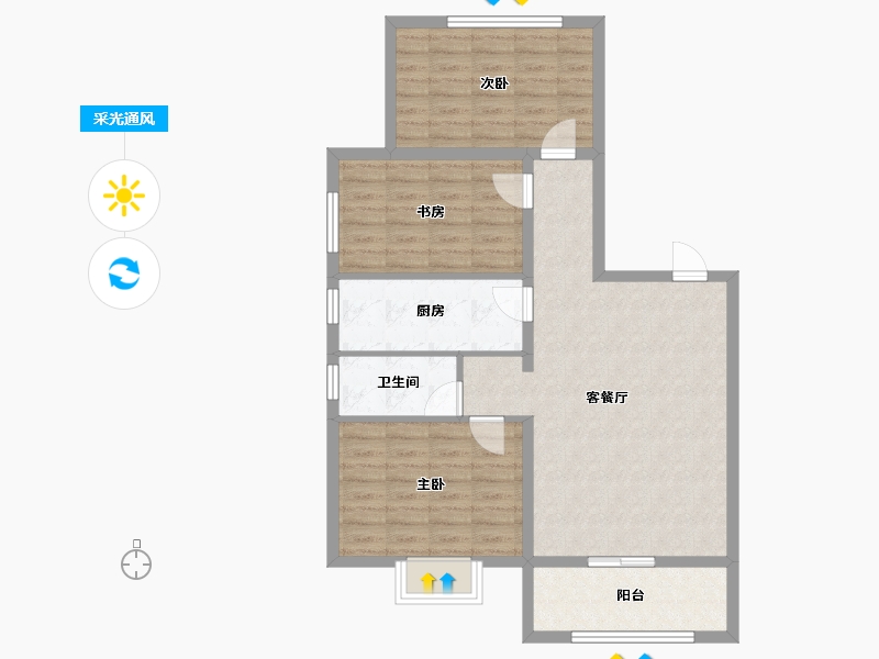 江苏省-徐州市-睢宁东城名郡-87.33-户型库-采光通风