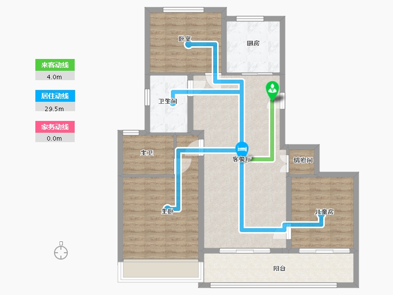 江苏省-徐州市-万科·潮鸣-96.00-户型库-动静线