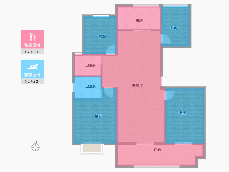 江苏省-徐州市-睢宁东城名郡-106.96-户型库-动静分区