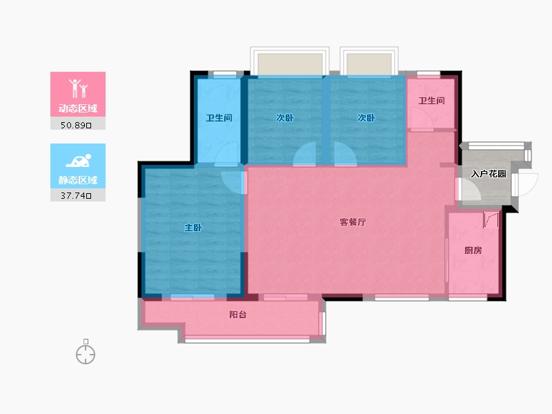 四川省-成都市-融和苑-82.87-户型库-动静分区