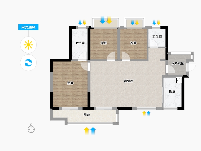 四川省-成都市-融和苑-82.87-户型库-采光通风