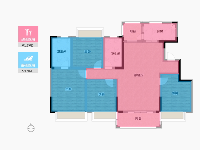 四川省-成都市-融和苑-102.41-户型库-动静分区