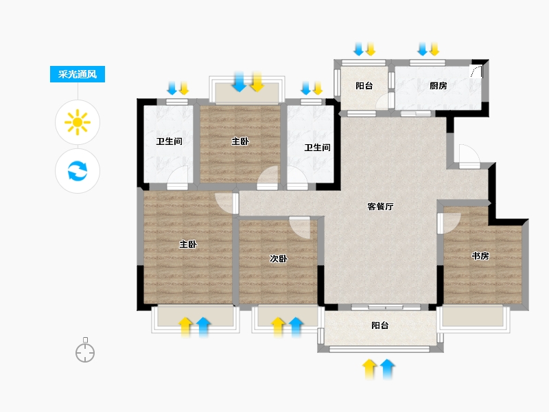 四川省-成都市-融和苑-102.41-户型库-采光通风