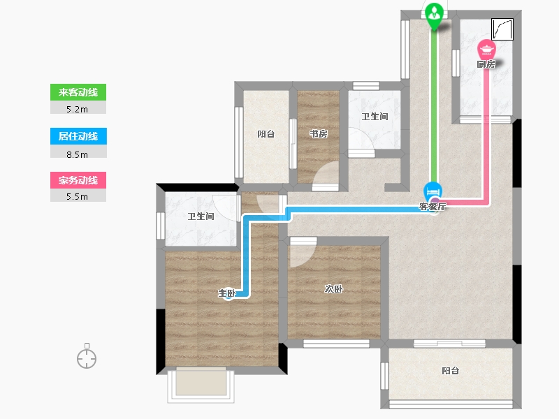 四川省-德阳市-富丽滨江-90.00-户型库-动静线