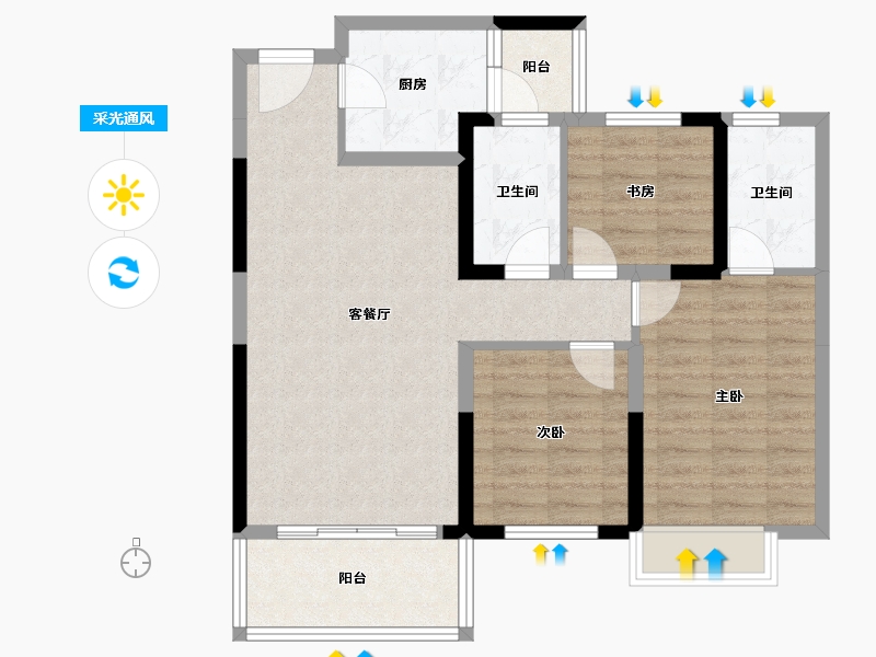 四川省-成都市-城投锦澜悦山-81.16-户型库-采光通风