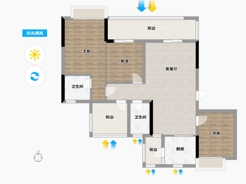 贵州省-黔南布依族苗族自治州-湖山悦府-99.00-户型库-采光通风