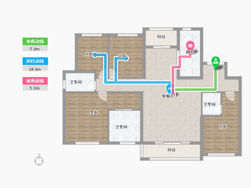 四川省-成都市-龙湖西府琅悦-128.00-户型库-动静线