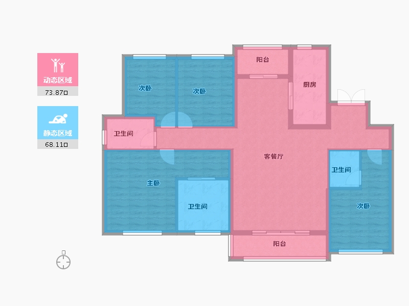 四川省-成都市-龙湖西府琅悦-128.00-户型库-动静分区