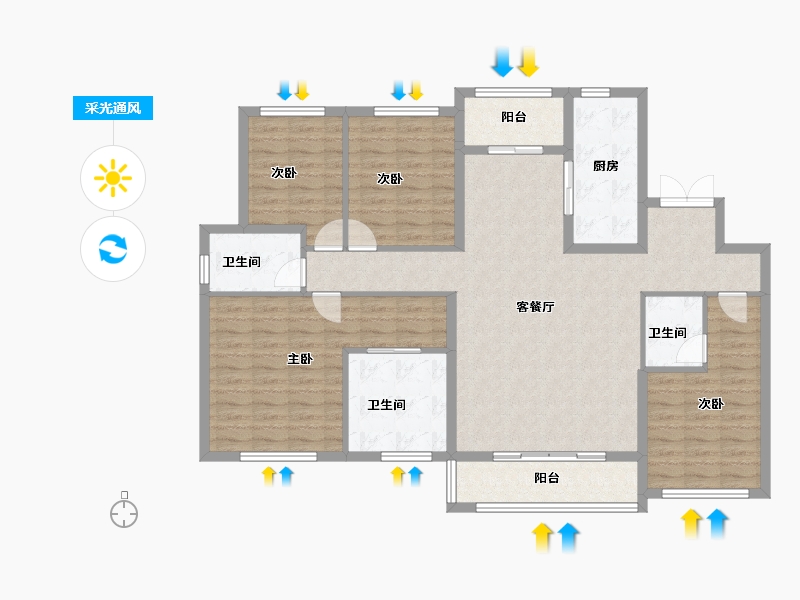 四川省-成都市-龙湖西府琅悦-128.00-户型库-采光通风