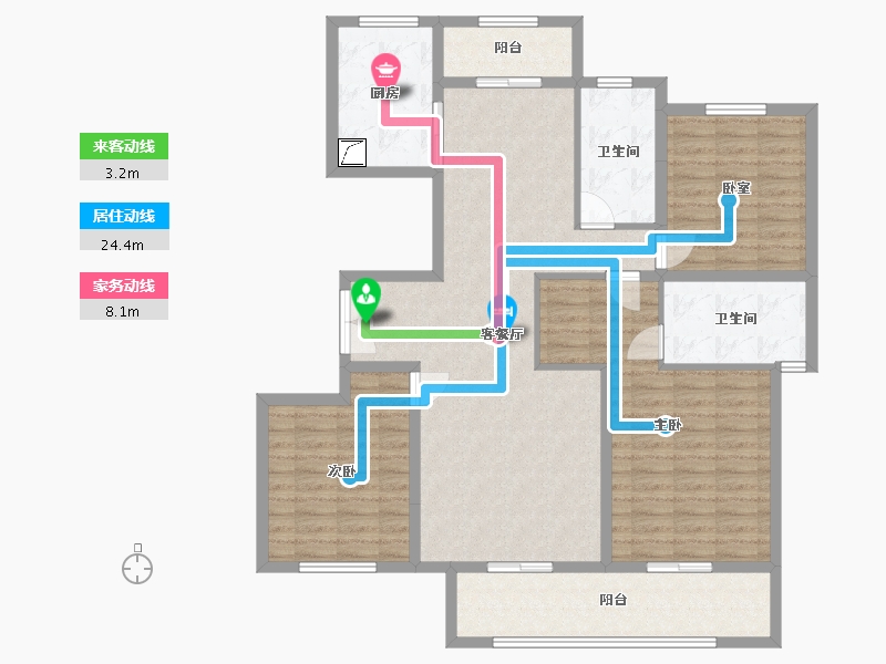 陕西省-西安市-柳树林村安置房-124.71-户型库-动静线