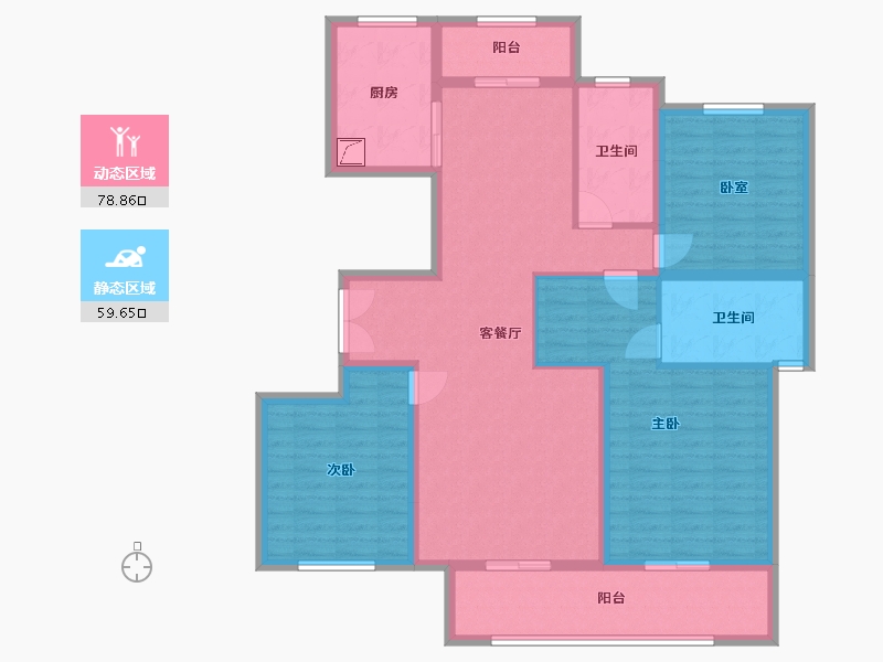 陕西省-西安市-柳树林村安置房-124.71-户型库-动静分区