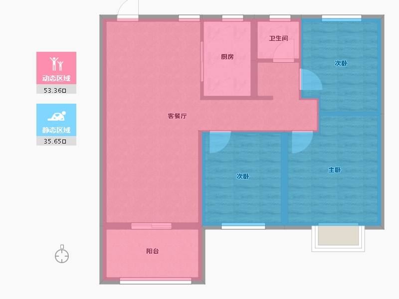 江苏省-徐州市-睢宁东城名郡-79.99-户型库-动静分区