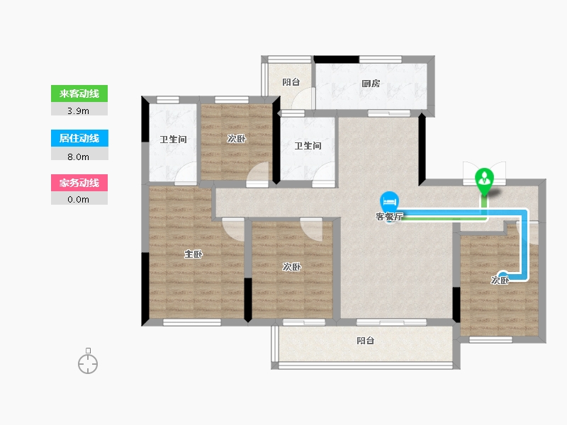 四川省-成都市-首开龙湖景粼玖序-103.24-户型库-动静线