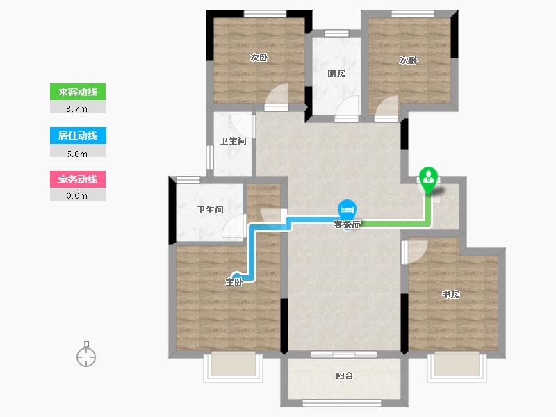 江苏省-徐州市-玫瑰园-100.00-户型库-动静线