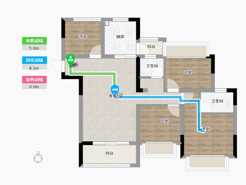 四川省-成都市-富元君庭-73.21-户型库-动静线