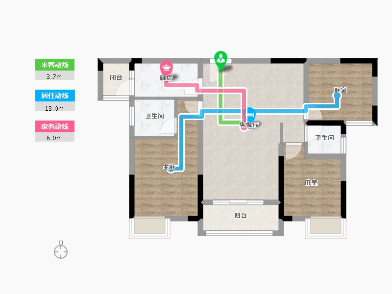 重庆-重庆市-中核天玺一品-77.65-户型库-动静线