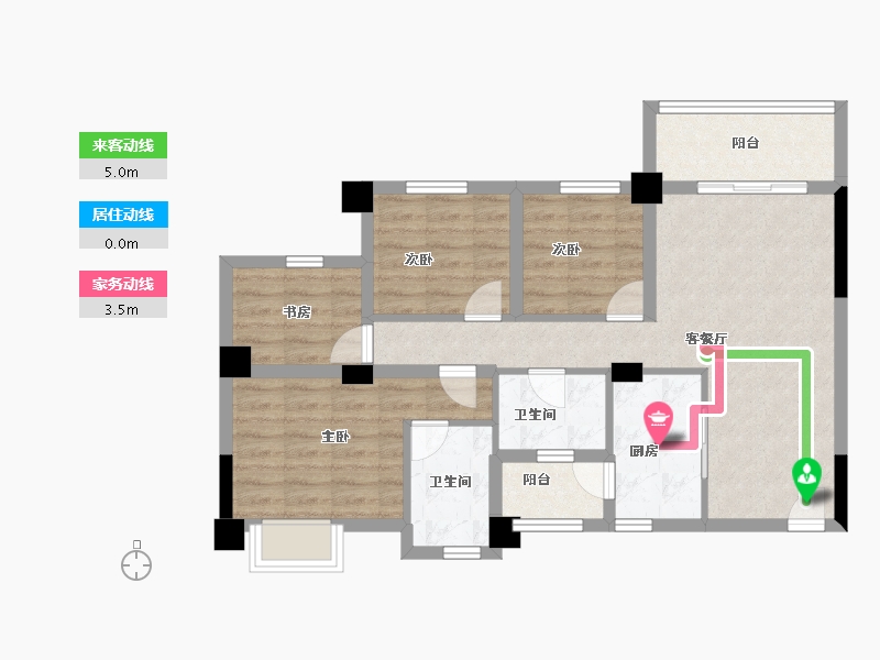 四川省-成都市-正坤悦澜庭-77.80-户型库-动静线