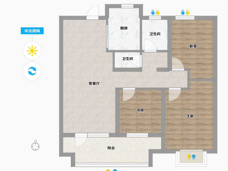 山东省-青岛市-和达和园-79.20-户型库-采光通风