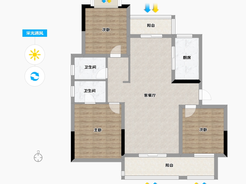 湖北省-武汉市-武汉中国健康谷-98.01-户型库-采光通风