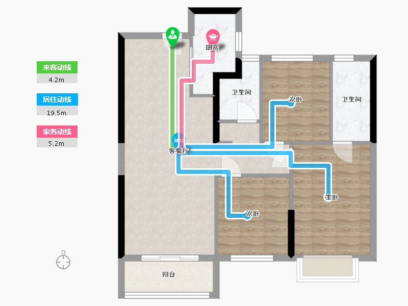 湖北省-仙桃市-沔阳悦府-89.96-户型库-动静线