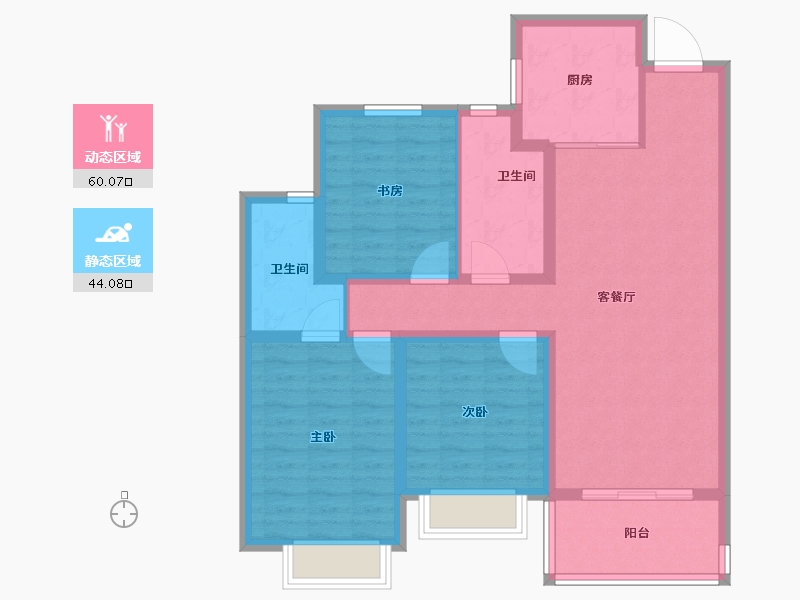 云南省-昆明市-金地商置昆悦-92.92-户型库-动静分区