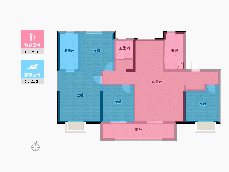 江苏省-徐州市-金泰悦城-108.44-户型库-动静分区