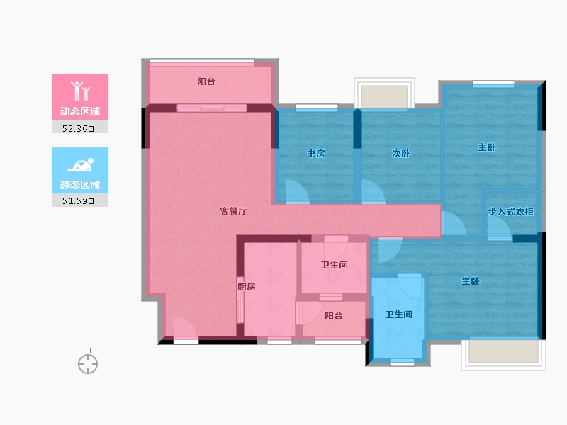 四川省-成都市-正坤悦澜庭-92.21-户型库-动静分区