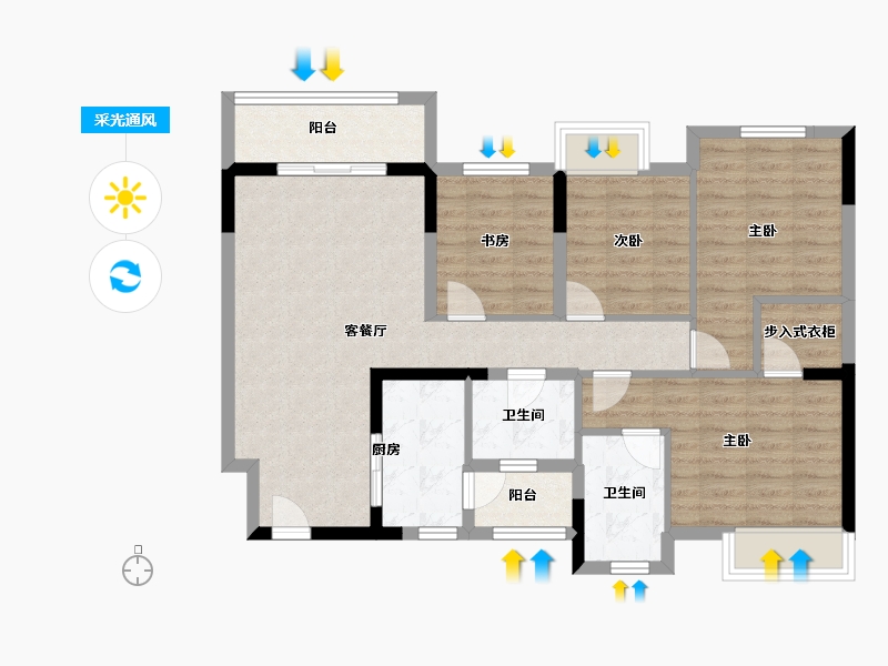 四川省-成都市-正坤悦澜庭-92.21-户型库-采光通风