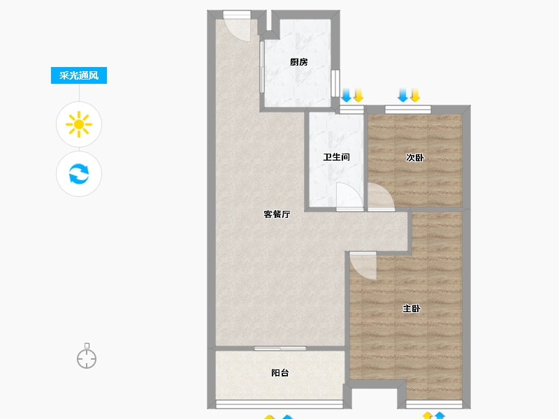 江苏省-徐州市-锦绣湖畔-74.00-户型库-采光通风