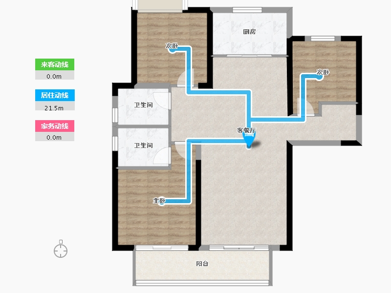 湖南省-长沙市-中铁逸园-99.85-户型库-动静线